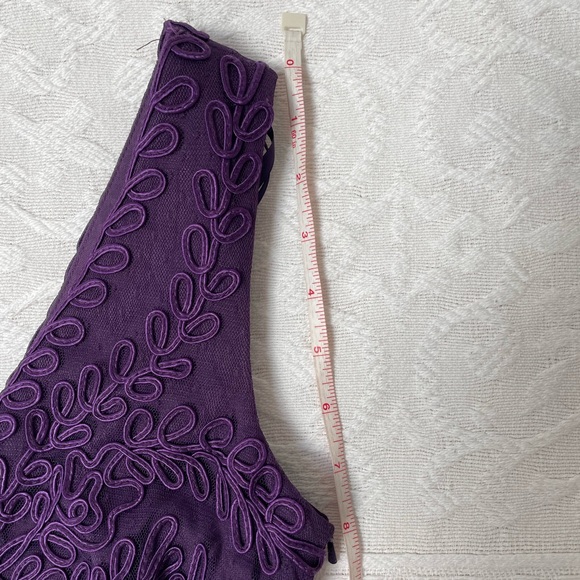 Cachet Purple Embroidered Tulle Trumpet Gown - Picture 14 of 16